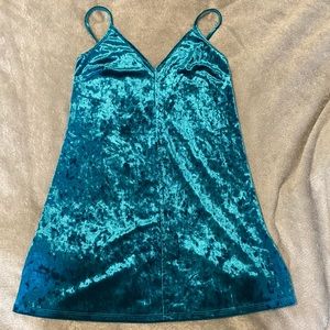 blue velvet dress
